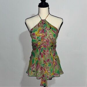 BCBGMaxAzria Multicolor Halter Blouse